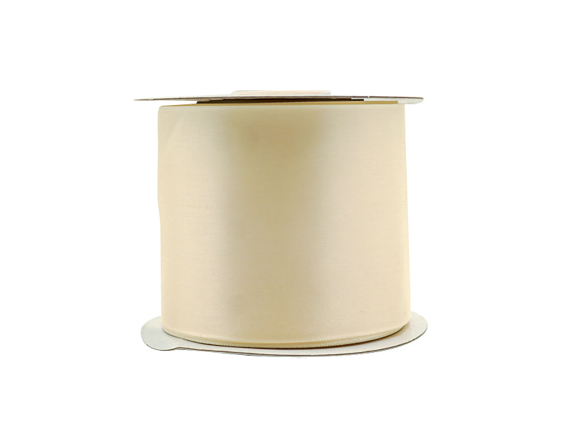 3"x 25 yards Ivory Single Face Satin Gift Ribbon