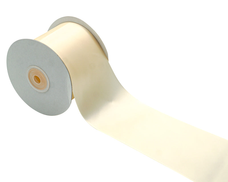 3"x 25 yards Ivory Single Face Satin Gift Ribbon