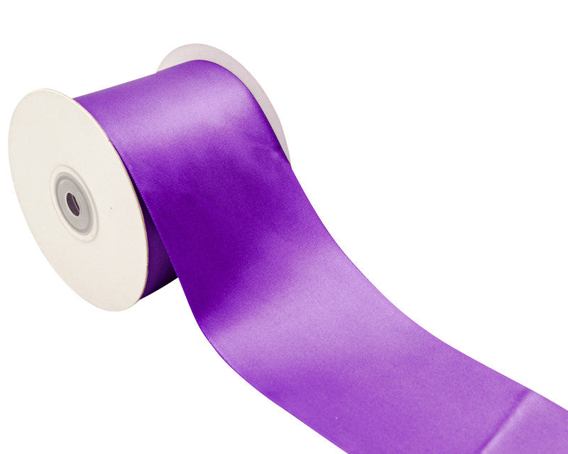 3"x 25 yards Purple Single Face Satin Gift Ribbon - Pack of 3