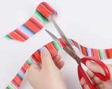 7/8" x 50 Yard Mexican Serape Rainbow Satin Gift Ribbon - 1 Roll
