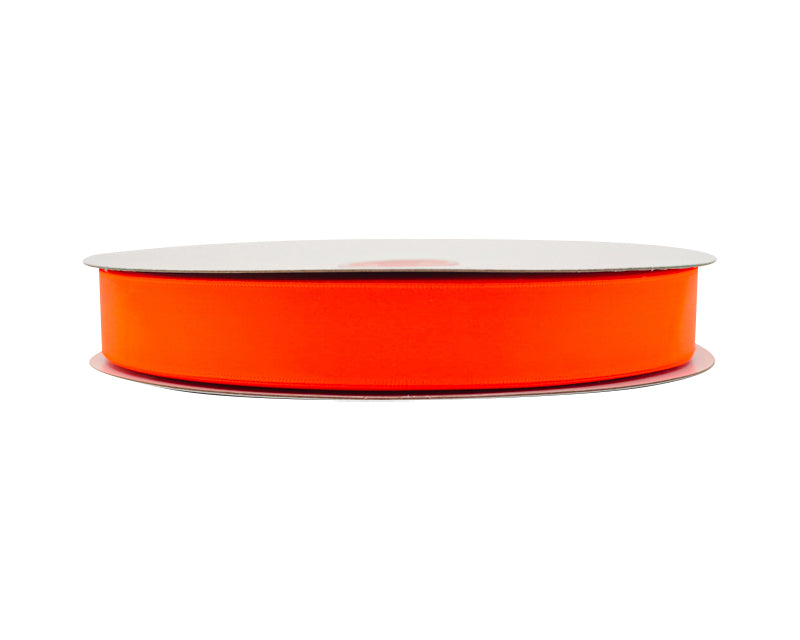 7/8"x100 yard Neon Orange Polyester Satin Gift Ribbon