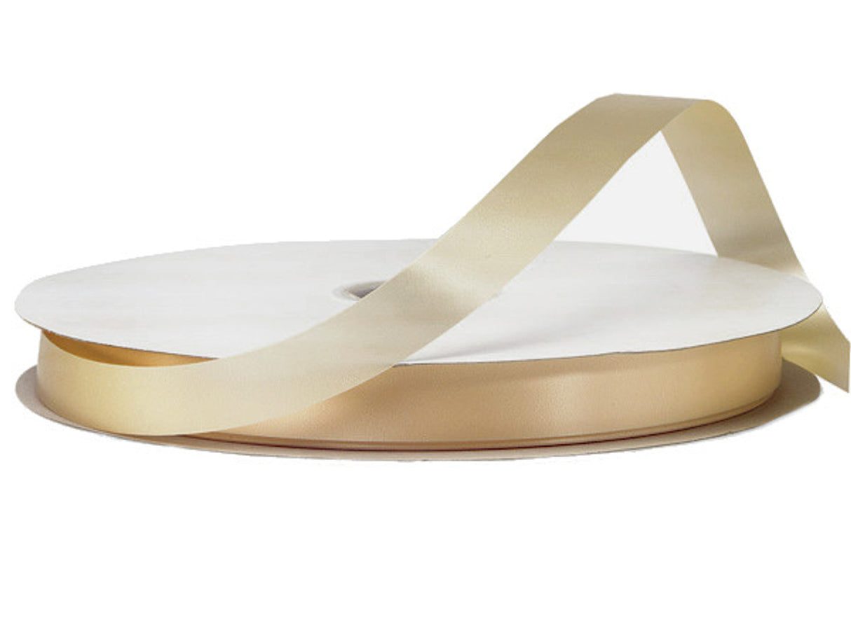 7/8"x100 yard Tan Polyester Satin Gift Ribbon