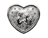 Silver Heart Wedding Arras Box Coin Set with Couple 2 Inch