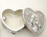 Silver Heart Wedding Arras Box Coin Set with Couple 2 Inch