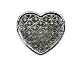 Silver Heart Arras Box Coin Set with Rhinestones 1.5 Inch