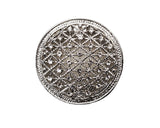 Silver Round Arras Box Coin Set with Rhinestones 2 Inch