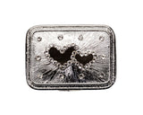 Silver Double Heart Rectangle Arras Box Coin Set 2.25 Inch