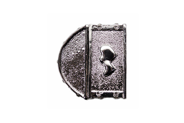 Silver Treasure Chest Arras Box Coin Set with Hearts 2.2 Inch