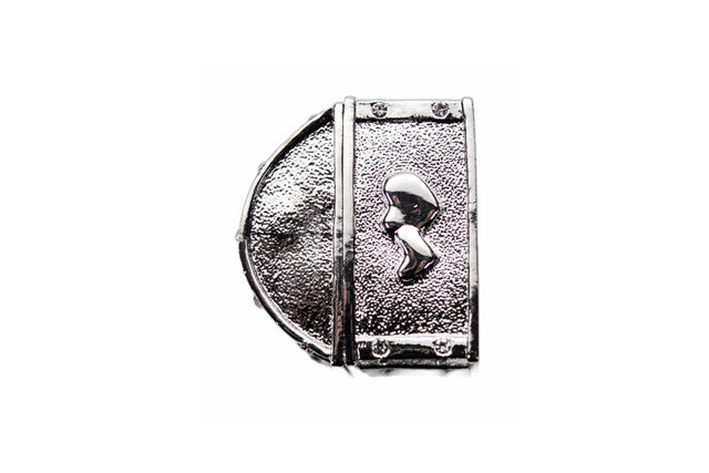 Silver Double Heart Treasure Chest Arras Box Coin Set 2.2 Inch