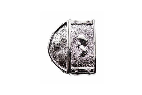 Silver Double Heart Treasure Chest Arras Box Coin Set 2.2 Inch