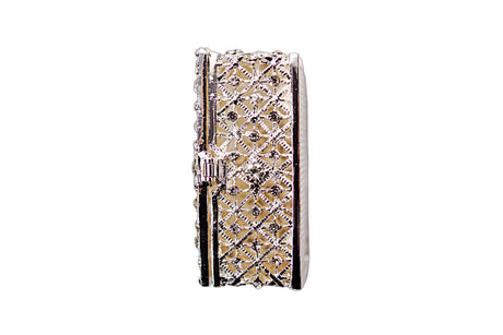 Silver Rectangle Rhinestone Wedding Arras Box Set 2.5 Inch