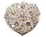 Silver Heart Crystal Wedding Arras Box Set 2.75 Inch Coins