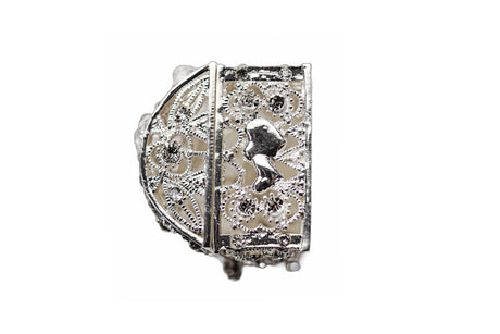 Silver Double Heart Crystal Arras Box Set Treasure Chest 2.25 Inch