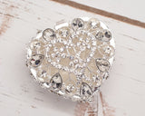 Silver Heart Crystal Wedding Arras Box Set 2.5 Inch