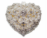 Silver Heart Crystal Studded Wedding Arras Box Set 2.5 Inch