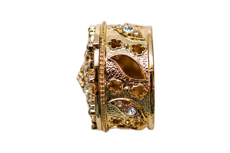Gold Round Crystal Wedding Arras Box Set 2.5 Inch Coins