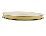 3/8"x50 yard Light Yellow Satin Gift Ribbon with Silver Edge - Pack of 15 Rolls
