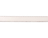 3/8"x50 yard White Satin Gift Ribbon with Silver Edge - Pack of 15 Rolls
