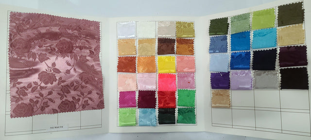 Satin Jacquard Satin Polyester Fabric - Satin Flower Brocade, 58/60" Width, Sample Swatch 3"x3" (1 Sample Swatch)