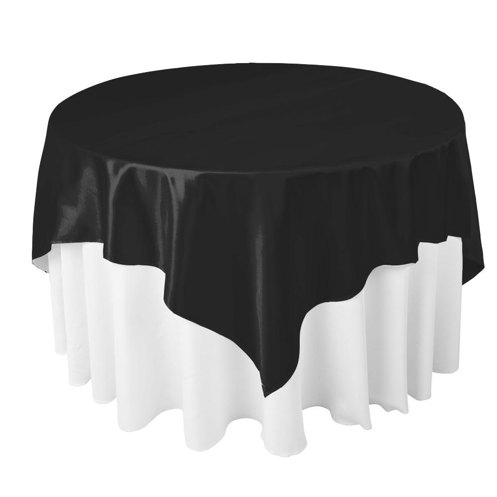 Black Bridal Satin Overlay Tablecloth 60″ x 60″