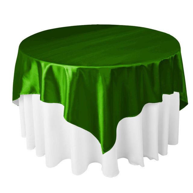Emerald Bridal Satin Overlay Tablecloth 60″ x 60″
