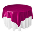 Fuchsia Bridal Satin Overlay Tablecloth 60″ x 60″
