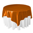 Orange Bridal Satin Overlay Tablecloth 60″ x 60″