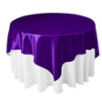 Purple Bridal Satin Overlay Tablecloth 60″ x 60″