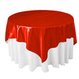 Red Bridal Satin Overlay Tablecloth 60″ x 60″