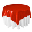 Red Bridal Satin Overlay Tablecloth 85″ x 85″