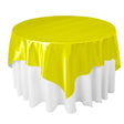 Yellow Bridal Satin Overlay Tablecloth 60″ x 60″