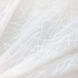 Saturn Sheer Polyester Fabric - Zigzag Embroidered White, 116" Width (1 Yard)