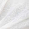 Saturn Sheer Polyester Fabric - Zigzag Embroidered White, 116" Width (1 Yard)