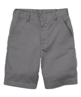 Boy Khaki Uniform Shorts With Adjustable Waist Cotton Fabric - Khaki, Adjustable Waist, Pockets (1 Piece)