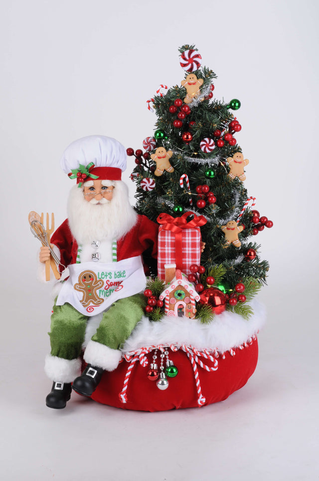 Karen Didion Lighted Gingerbread Santa Bag