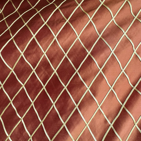 Scada Silk Fabric - Diamond Geometric Pattern, 54" Width (1 Yard)