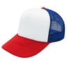 Trucker Hats Caps - Red/White/Royal, Adjustable (1 Unit)