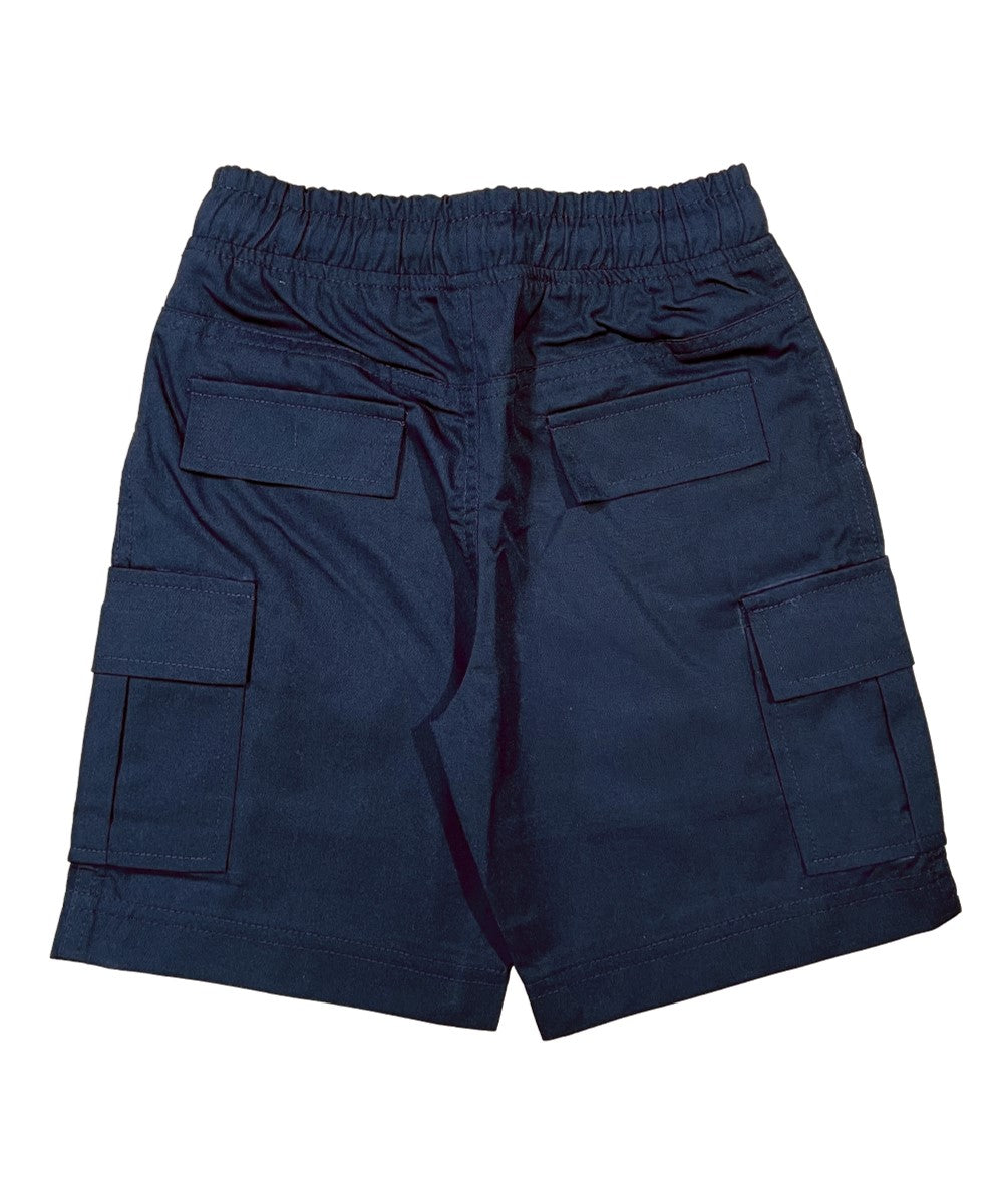 Boy Cargo School Uniform Shorts - Polyester Cotton Fabric - Navy, Khaki, Cargo Style, 4/5-16 (1 Unit)