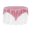 Pink Sequins Overlay Square Tablecloth 54″ x 54″