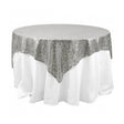 Silver Sequins Overlay Square Tablecloth 54″ x 54″