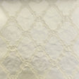 Serena Fabric Cotton Polyester Jacquard Fabric - Embossed Diamond-Shaped Geometric, Natural/Washed, 60" Width (1 Yard)