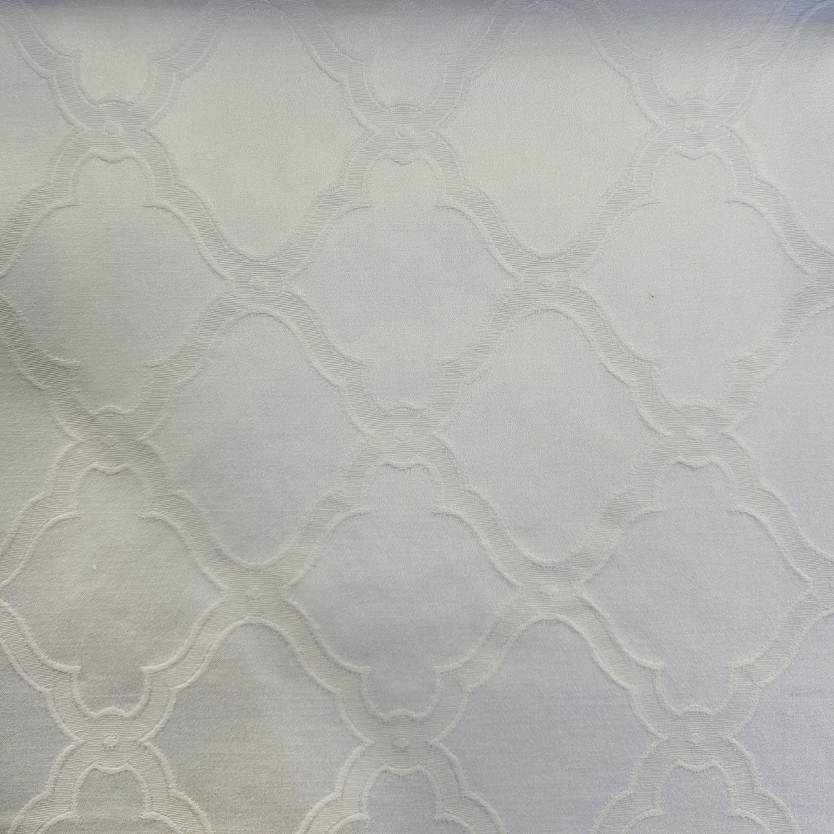 Serena Fabric Cotton Polyester Jacquard Fabric - Embossed Diamond-Shaped Geometric, Natural/Washed, 60" Width (1 Yard)