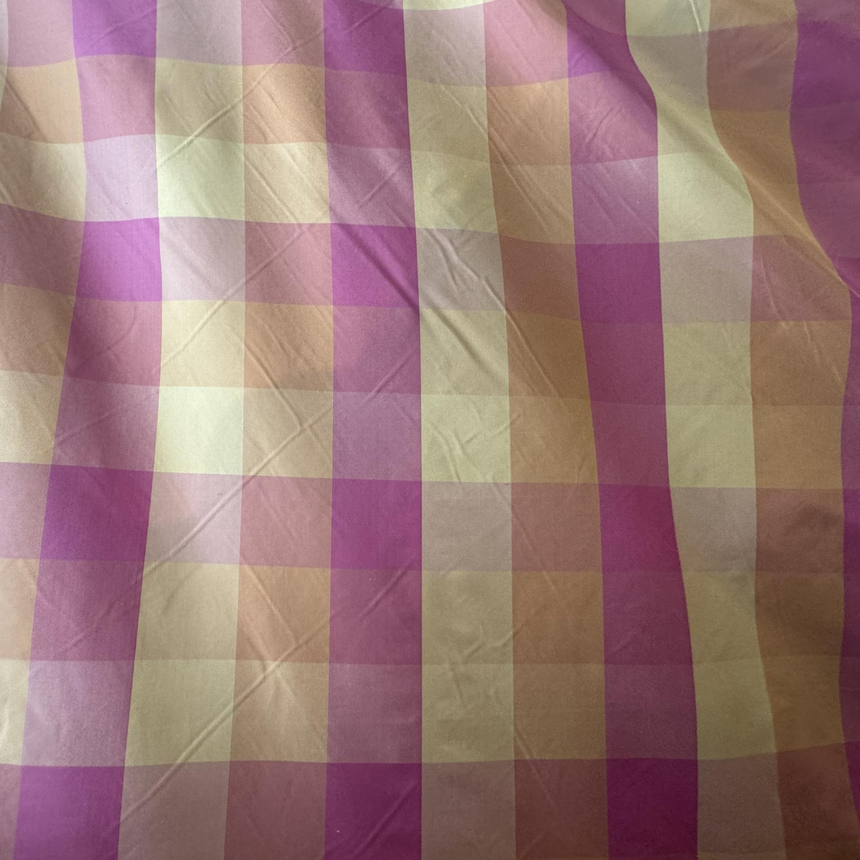 Seymour Silk Fabric - Striped Square Pattern, 54" Width (1 Yard)