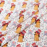 Festive Dogs In Hats 100% Cotton Fabric by the Yard