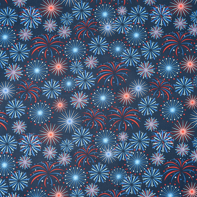 SINGER 100% Cotton Patriotic Fireworks Fabric by the Yard