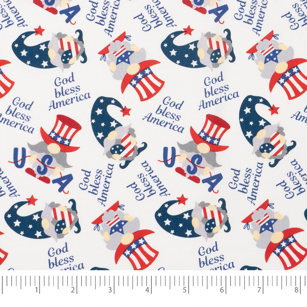 USA Gnomes 100% Cotton Fabric by the Yard