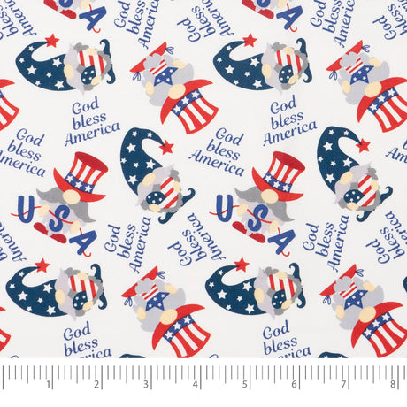USA Gnomes 100% Cotton Fabric by the Yard