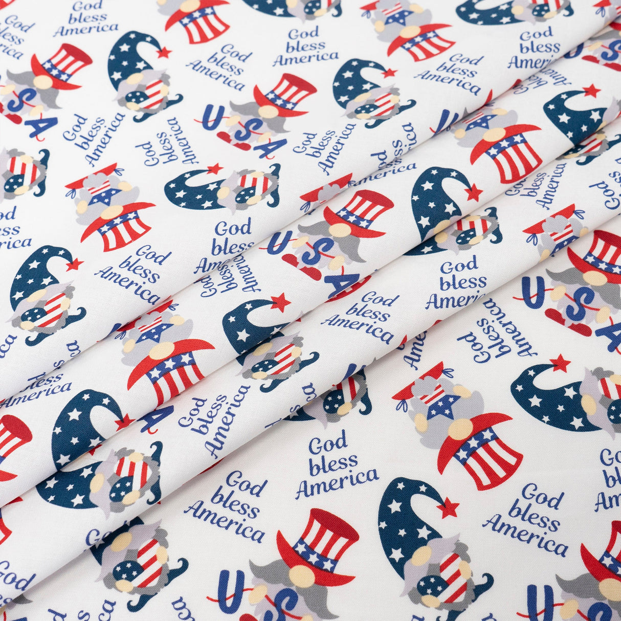 USA Gnomes 100% Cotton Fabric by the Yard