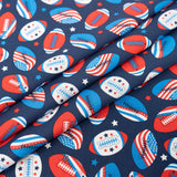 SINGER 100% Cotton Flags On Footballs Fabric by the Yard