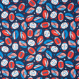 SINGER 100% Cotton Flags On Footballs Fabric by the Yard